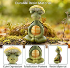 Meditation Mushroom Resin Statues – Cute Yoga Mushroom Figurines for Desk, Home, Office & Garden Decor – Zen Resin Sculptures for Living Room, Patio, Tabletop & Backyard (1 Pack, Turtle)