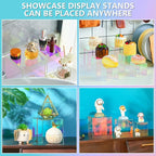 Chuangdi 2 Sets Acrylic Display Risers, Product Stand, Jewelry Display Riser Shelf Showcase Fixtures for Dessert Cupcake Candy Figure Treat Action Showcase(Rainbow Color,Medium Set)