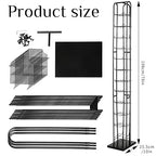 Tandefio 78" Black Floor Standing Hat Rack Tower 12 Tier Hat Display Rack Cap Organizer Metal Hats Stand Hats Wigs Holder for Cap Retail Display Storage Vertically
