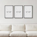 Framed Black and White Abstract Wall Art, 3 Piece Black Boho Floral Botanical Canvas Prints Painting for Living Room, Mid Century Modern Flower Artwork for Bedroom Hallway Office Home Decor, 16x24