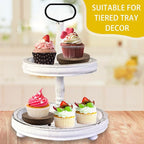 2 Pcs Wood Riser - 3.75' Display Stand for Farmhouse Decor, Tiered Tray Accessories, Round Rustic Pedestal for Home Decorations