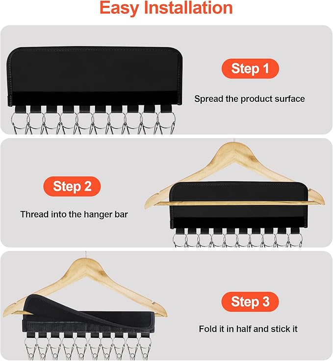 Hat Rack for Baseball Caps Hat Organizer Holder for Hanger & Room Closet Display, 2Pack 10 Hat Storage Clips for Hang Ball Caps Beanie, for Men Gift, Not Including Hangers & Hats (2PC Black)