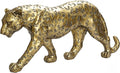 Cheetah Statue Home Decor Leopard Sculpture Resin Sitting Cheetah Figurine Desktop Table Top Ornament Decoration for Home Office-Gold Or Silver (Walking-Champagne Gold)