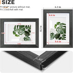 Egofine 5x7 Picture Frames Set of 4, Made of Solid Wood Covered by Plexiglass 3.5x5 and 4x6 with Mat or 5x7 without Mat, for Table Top Display and Wall Mounting Photo Frame Rustic Black
