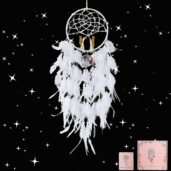 Dream Catchers Lovers Dream Catcher for Boys Large Dream Catcher for Girls Wall Hanging Tree of Life Wall Decor with LED Light Handmade Feather Dreamcatcher Native American Blessing Gifts