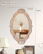 XPXKJ Vintage Gold Mirror Tray Vanity Tray for Dresser Perfume Storage Decorative Mirrored Glass Tray Coquette Room Decor, Bedroom, Bathroom Oval Antique Serving Makeup Organizer
