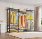 VIPEK V5 Portable Closet Wardrobe Heavy Duty Clothes Rack, Freestanding Clothing Rack with 4 Hang Rods & 8 Shelves, Adjustable Closet Racks, 68.9" L x 15.7" W x 76.4" H, Max Load 890LBS, Black