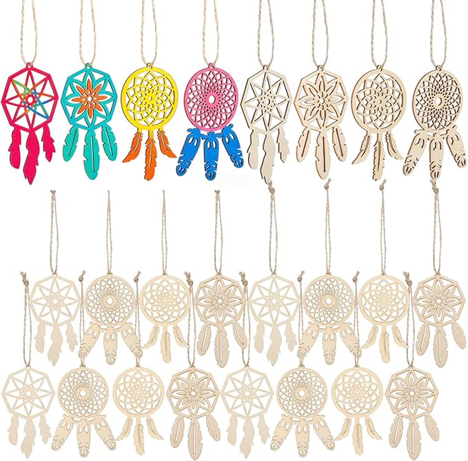 Wood Dream Catcher Ornament: 40pcs Mini Dreamcatcher Arts Craft Hanging Nursery Bedding Room Decorations Car Wall Catchers Kit