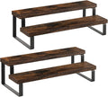 YINMIT Wooden Display Riser Stand, Tiered Perfume and Cologne Organizer Stand, 2 Tier Spice Rack Organizer, Rustic Display Shelf for Candles (2 Tier, 2 Pack)