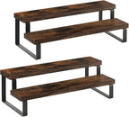 YINMIT Wooden Display Riser Stand, Tiered Perfume and Cologne Organizer Stand, 2 Tier Spice Rack Organizer, Rustic Display Shelf for Candles (2 Tier, 2 Pack)