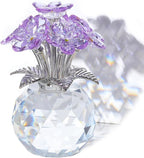 Arikyrist Crystal Forget-Me-Not Bouquet Figurines Gifts for Women Purple Flowers Collectible Decoration for Living Room Romantic Presents for Her Wife Mom Anniversary Birthday