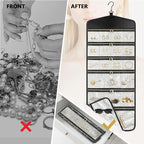 CHICECO Hanging Jewelry Organizer With Zippered Pockets,40 Pockets Travel Jewelry Organizer Storage for Cloest,Wall,Door