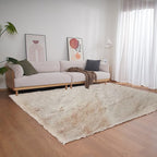 Ghouse Ultra Soft Faux Rabbit Fur Rug 5x7, Machine Washable Area Rugs for Bedroom Fluffy Rugs for Living Room, no-Shedding Carpet Sheepskin Rug Light Brown Beige