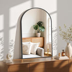 Sweetcrispy 24"x36" Arched Black Bathroom Mirrors for Wall, Bathroom Mirrors for Over Sink, Metal Framed with HD Shatter-Proof Glass for Entryway, Living Room, Bedroom, Home Decor