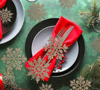 36pcs Christmas Champagne Gold Snowflake Ornaments Plastic Glitter Snow Flakes Ornaments for Winter Christmas Tree Decorations Size Varies Craft Snowflakes