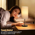 Dicoool Touch Bedside Table Lamp with USB - 3 Way Dimmable Brown Lamp for Bedroom Nightstand, Desk Lamp with Charging Station for Dorm, Office, Kids Room, Living Room