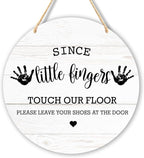 Wall Pediments Shoes Off Sign - Please Take Your Shoes Off - 9.8x9.8 Inches