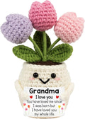 Gifts for Grandma from Grandkids - Mothers Day Birthday Grandma Gifts - Grandmother Gift from Grandson, Granddaughter - 5.51'' x 4.13'' Mimi Gigi Nana Emotional Positive Support Crochet
