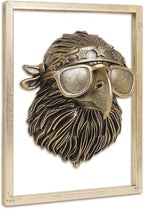 Animal Heads Wall Decor (Includes Metal Frame) 250 anniversary usa merchandise Resin Eagle Patriotic Decoration Wall Hanging 4th of July Decorations Gold vintage Wall Sculpture for Living Room Bedroom Office(Eagle)
