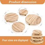 Mini Risers Display Stands, Wood Riser for Display, Wooden Riser Holder, Wood Risers for Decor is used for item display, 4 pcs display rack can display cakes, potted plants