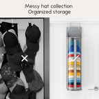 Hat Rack for Door and Closet – Large Capacity Hanging Hat Rack Organizer Holds 30-35 Caps, Over the Door Hat Storage Organizer for Bedroom, Entrance or Dorm, 2 Pack, Grey