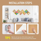 Cork Board Tiles - 8 Packs Adhesive Corkboards for Wall,Small Cork Board Decorations, CorkBoard Squares, Cork Sheet Decorative CorkBoard for Office, School & Home