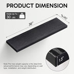 BAYKA Floating Shelves for Wall, Set of 3, 36 Inches Long Black Wall Mounted Rustic Wood Shelves for Bathroom, Bedroom, Living Room or Kitchen, for Book/Storage/Decor with 30lbs Capacity