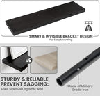 Solid Wood Floating Shelves For Wall, 36”W x 9”D x 1.56”H Large Wall Shelves for Living Room Bedroom Bathroom Kitchen Drcor Storage with Invisible Heavy-Duty Metal Bracket, Carbonized Oak, 2 Pack