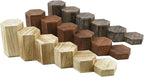 MOOCA Wooden 6 Pcs Hexagon Risers for Display Jewelry and Accessories Display Stand, Brown