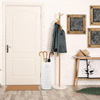 Umbrella Stand for Entryway, Metal Umbrella Holder, Freestanding Umbrella Stand Round Umbrella Holder Bin Waterproof Umbrella Storage Rack Indoor Walking Stick Holder for Home Entryway(15*42cm,White)