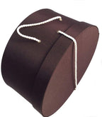 Sarah's Hat Boxes Classic Brown Hat Box – 8.75" x 4.5" (Dia. x Ht.) Handmade in USA – Odorless Non-Toxic Adhesive, Cording Handle – Premium Storage for Hats & Accessories