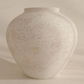 SilkSerenade Large White Round Vase for Flowers & Table Centerpieces - 11 Inch Rustic Textured Earthy Stone Look, Matte Big Vessel Decorative Arina Modern Farmhouse Wabi Sabi Decor Living Dining Room