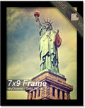 100% Solid Wood 7x9 Picture Frame, Black Frame for 7 x 9 Inch Picture Poster Photo, Light Weight 7 by 9 HQ Matte Black Frame for Wall - 1 Pack/Black/7"x9"