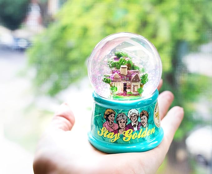 The Golden Girls Shady Pines Light-Up Mini Adult Snow Globe with Swirling Glitter Display
