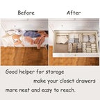 Drawer Organizer Clothes, Adjustable Dividers and Can Change the Size of the Dividers According , Can be Used in the Bedroom, Nursery and Closet Organizer or Storage, Underwear, Socks (Beige, Big)