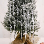 24 Pcs Plastic Hanging Icicles Drop Ornament for Christmas Tree Wedding Party Decorations (Transparency)