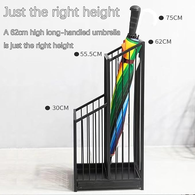 Indoor Metal Umbrella Stand，Umbrella Storage，Tall Metal Standing Umbrella Holder，Umbrella Holder for entryway，for Hotel，Offices，Home，Commercial(White,25 * 20 * 62cm/10 * 8 * 24.4in)