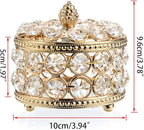 Hipiwe Crystal Mirrored Jewelry Box Jewelry Trinket Organizer Box Home Decor Ring Earrings Necklace Storage Holder Keepsake Box