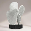 Minimalist Gray Sculpture Home Decor, Nature Inspired Decorative Statue with Black Base - Contemporary Desk Art Decor for Tabletop, Living Room, Shelf, Office - Unique Housewarming Gift