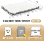 TAILI Mattress Vacuum Storage Bag, Full/Queen Mattress Vacuum Bag with 4 Straps, Sealable Bag for Memory Foam, Latex, Easy Moving, Transport and Storage