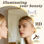 BEAUTYPEAK 86"x40" Rectangle Full Body Floor Mirrors, Full Length Mirror with Stand, Large Gold Mirror for Bedroom, Dressing Room, Leaning, Standing or Hanging Horizontally/Vertically