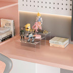 Sezanrpt Clear Display Risers Shelf 3pcs, Countertop Rectangular Acrylic Display Storage Organizer, Acrylic Stands for Funko Pop Figure, Cosmetics, Bags, Shoes, Toys, Collectibles - 12- 4'', 5'', 6''