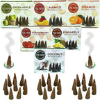 Trumiri Fruity Incense Cones - Variety Pack - Total 60 Cone Incense (6 Scents x 10 Conos) - Strawberry, Coconut, Pineapple, Apple, Mango, Orange - Cone Incense Scents - Insense Cones - Incent Cone