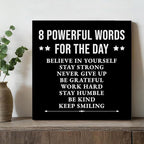 Inspirational Wall Decor, Motivational Canvas Painting Wall Art for Men Teen Boy, Black and White Positive Quotes Posters for Bedroom Living Room Classroom Gym Office (8 X 8 Inches, Framed)