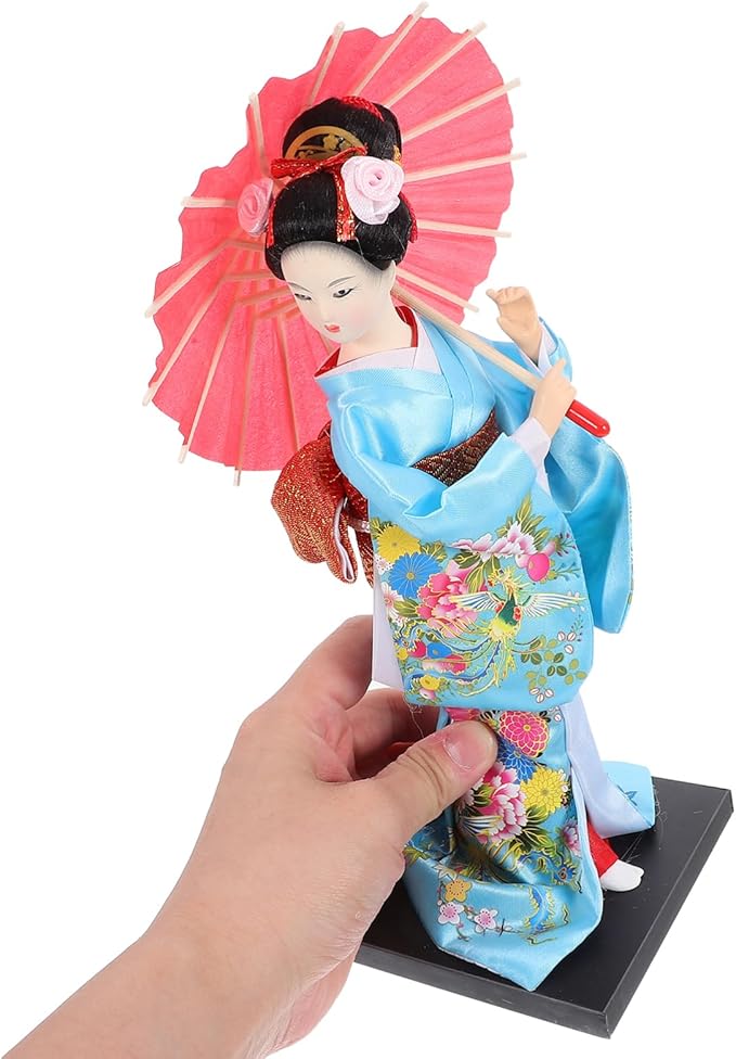 Amosfun Japanese Kimono Doll 9.44 Inch Geisha Figurine Traditional Maiko Decorative Collectible for Home and Restaurant Display