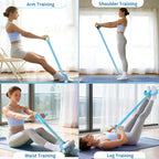 Pedal Resistance Bands with Handles, Upgrade 6-Tubes Manual Tension Training Pedal, Natural Rubber Foot Pedal Resistance Bands, Multifunction Fitness Bands for Abdomen, Waist, Arm, Leg