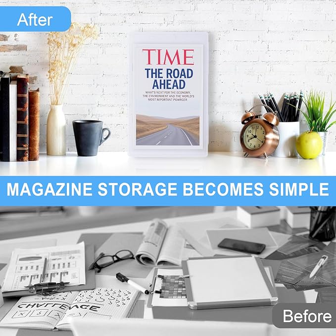 (2 PCS) Magazine Protectors for Collectors – Clear Magazine Display Case, Storage Box for Birth Certificates, Books, Newspapers, Comics – 12 x 9 x 0.8 inch