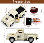 Cream Coffee Truck Decoration, Coffee Lover Truck Decor Themed Ornaments, Rustic Farmhouse Kitchen Tabletop CenterpieceTiered Tray Decor, Barista Gift