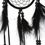 Native Indian Dream Catcher, Colorful/White/Black Dream Catcher with Feathers and Bead for Car Kids Bedroom Wall Hanging Decoration Ornament (Black)