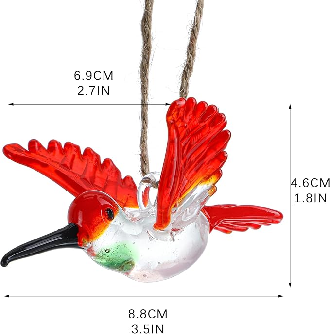 Handmade Hummingbird Ornament Hanging Glass Humming Bird Ornaments for Home Party Christmas Tree Decorations